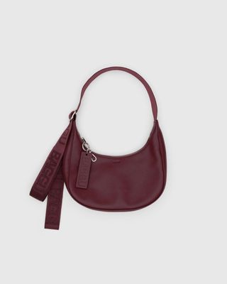 Baggu Small Recycled Leather Crescent Bag Mahogany