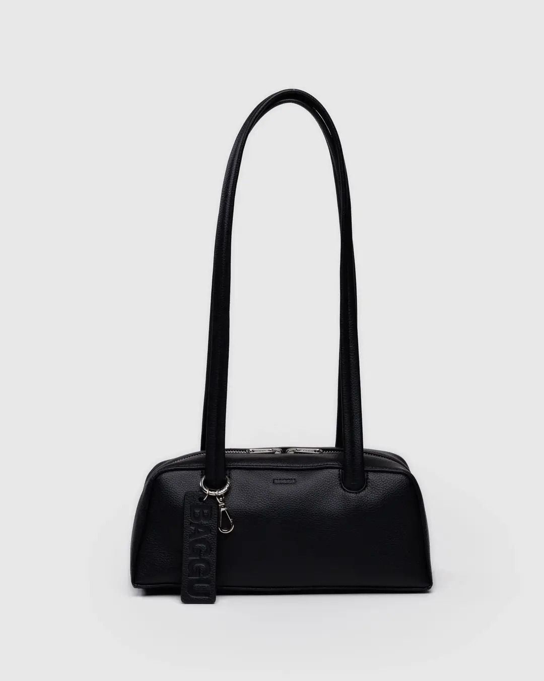 Baggu Recycled Small Leather Bowler Bag Black