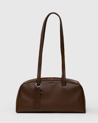 Baggu Recycled Leather Bowler Bag Brown