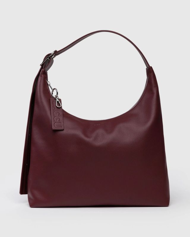 Baggu Recycled Leather Shoulder Bag Mahogany