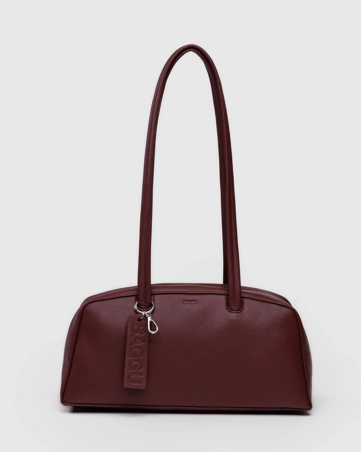 Baggu Recycled Leather Bowler Bag Mahogany