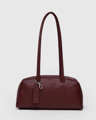 Baggu Recycled Leather Bowler Bag Mahogany