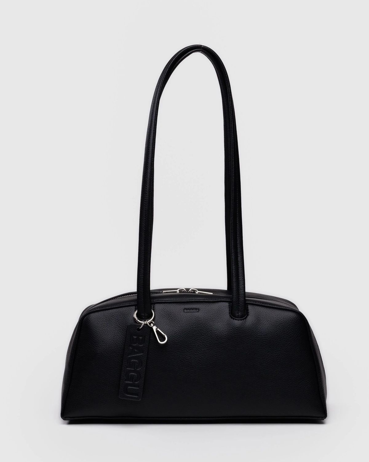 Baggu Recycled Leather Bowler Bag Black