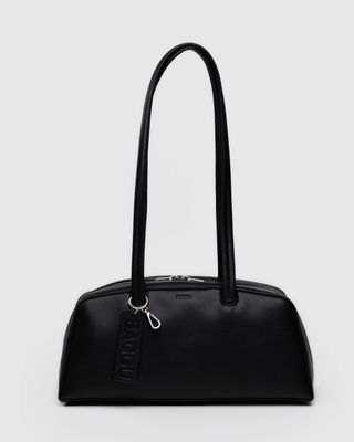 Baggu Recycled Leather Bowler Bag Black