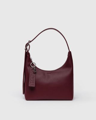 Baggu Mini Recycled Leather Shoulder Bag Mahogany