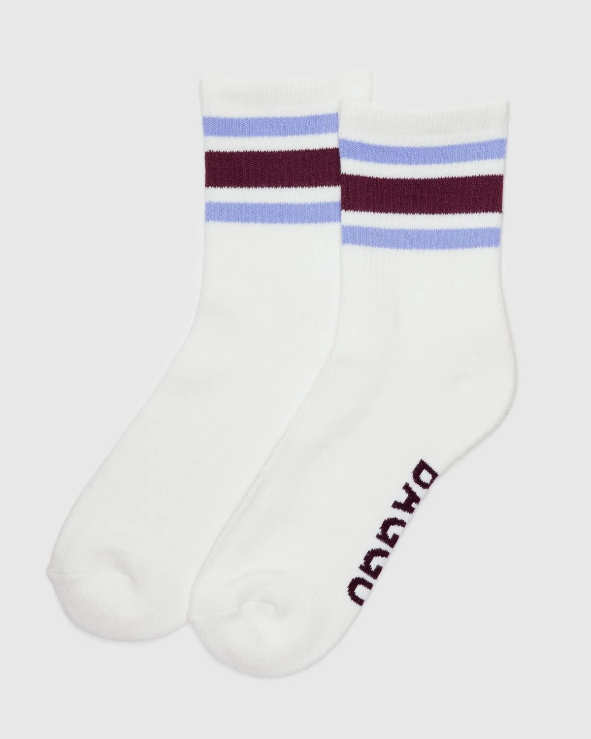 Baggu Ribbed Socks Ivory Stripe One Size