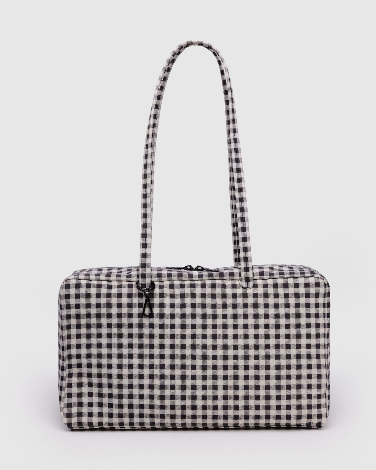 Baggu Medium Nylon Bowler Bag Black &amp; White Gingham
