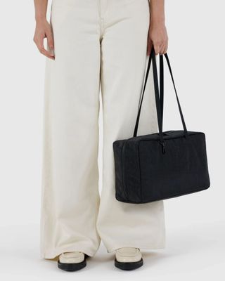 Baggu Medium Nylon Bowler Bag Black