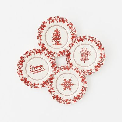 Yuletide Scalloped - Melamine Plate 8&quot;