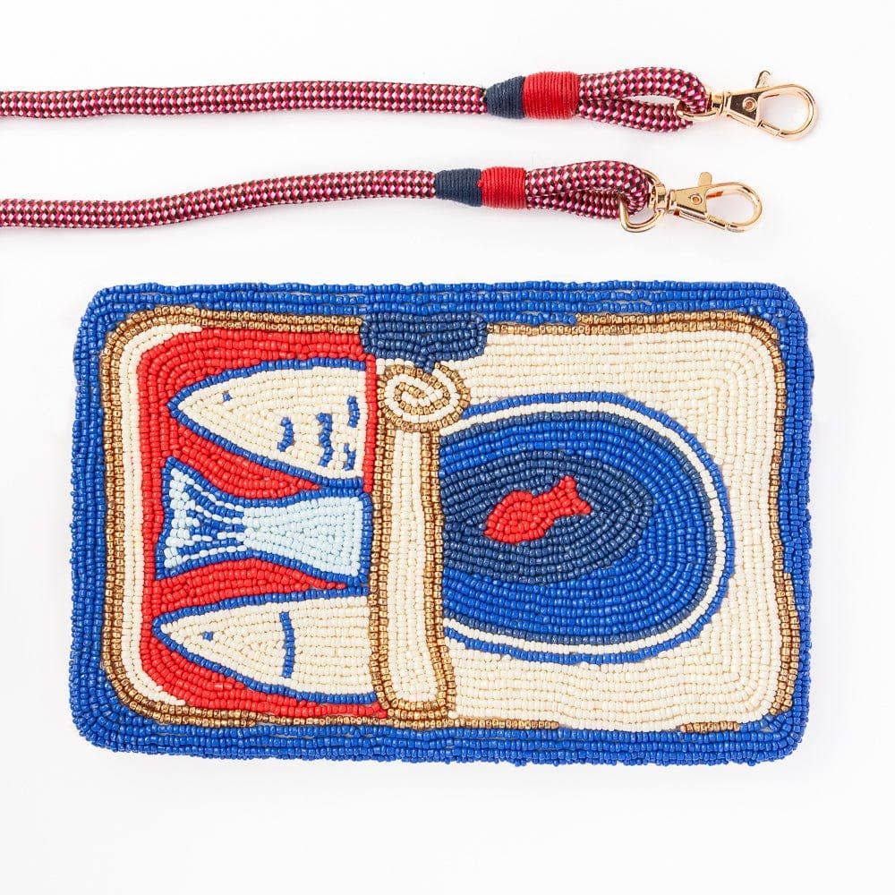 Ink + Alloy Leila Sardine Bead Clutch w/strap
