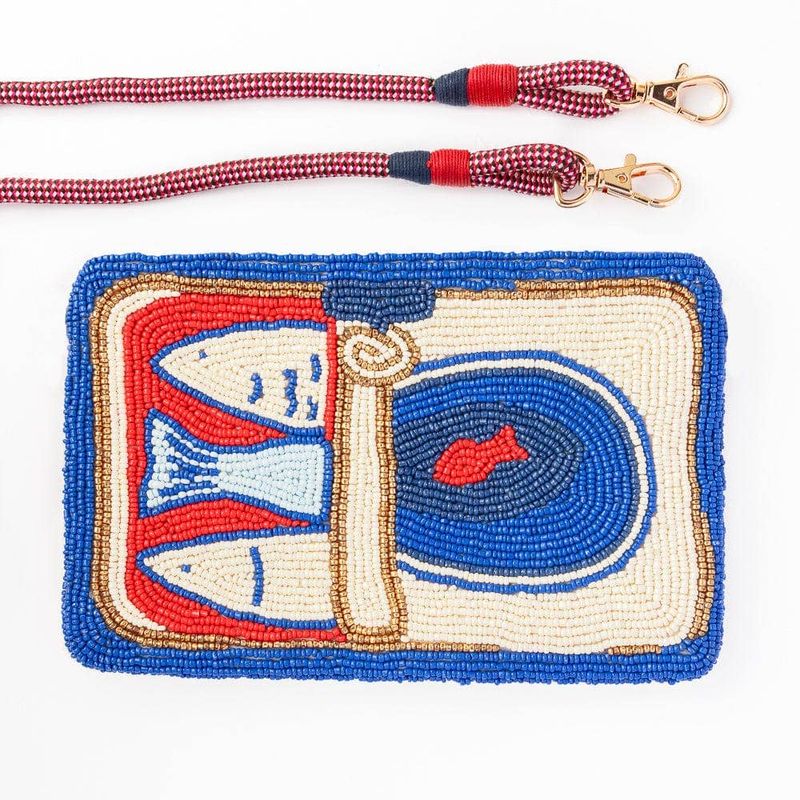 Ink + Alloy Leila Sardine Bead Clutch w/strap