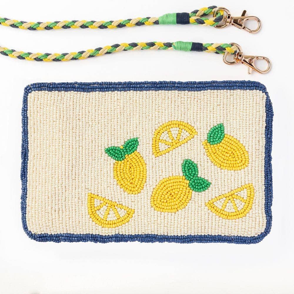 Ink + Alloy Leila Lemons Bead Clutch w/strap