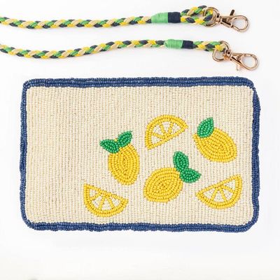 Ink + Alloy Leila Lemons Bead Clutch w/strap