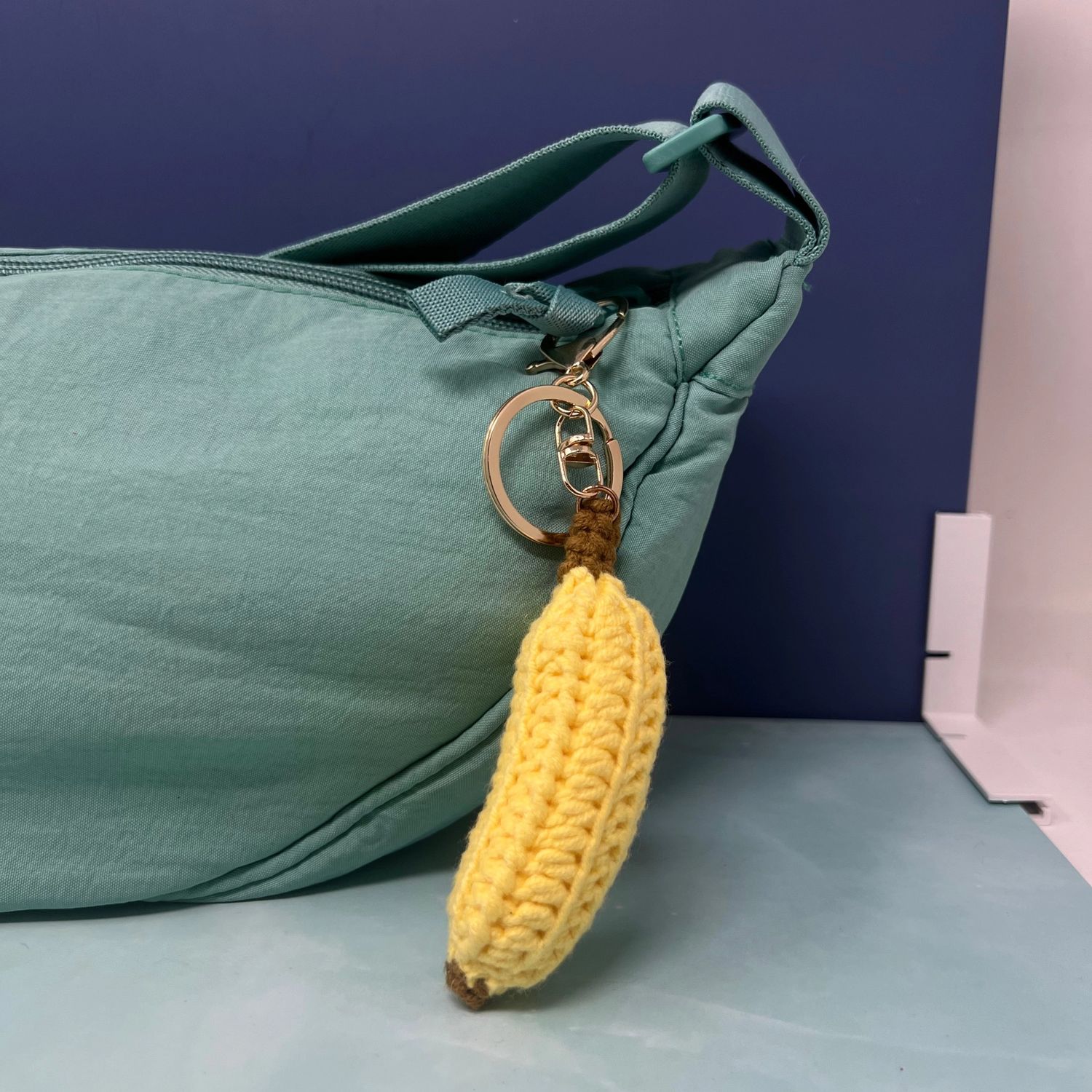 Rainbow Unicorn Crochet Bag Charm Banana