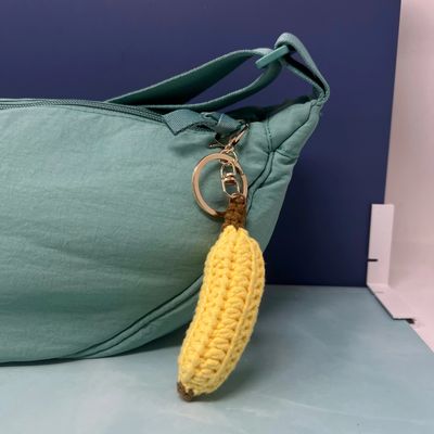Rainbow Unicorn Crochet Bag Charm Banana
