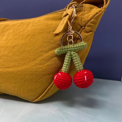 Rainbow Unicorn Crochet Bag Charm Cherry