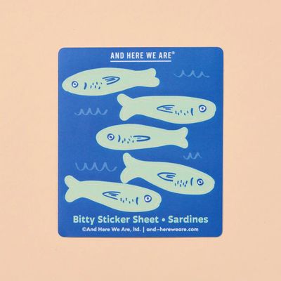 Sardines Bitty Vinyl Sticker Sheet
