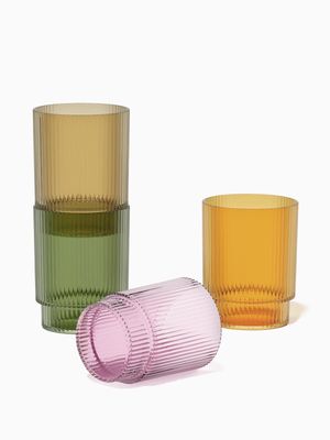 RESERVE 12oz Fluted Tumbler - Mixed Color Set of 4