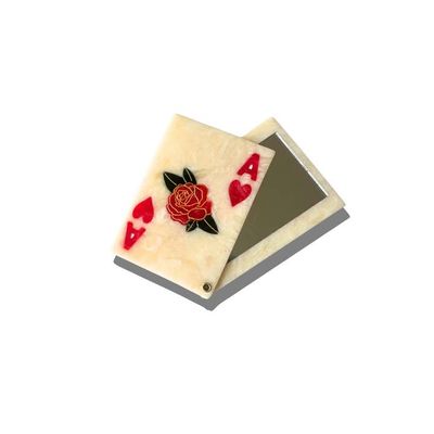 Solar Eclipse Ace of Hearts Compact Mirror