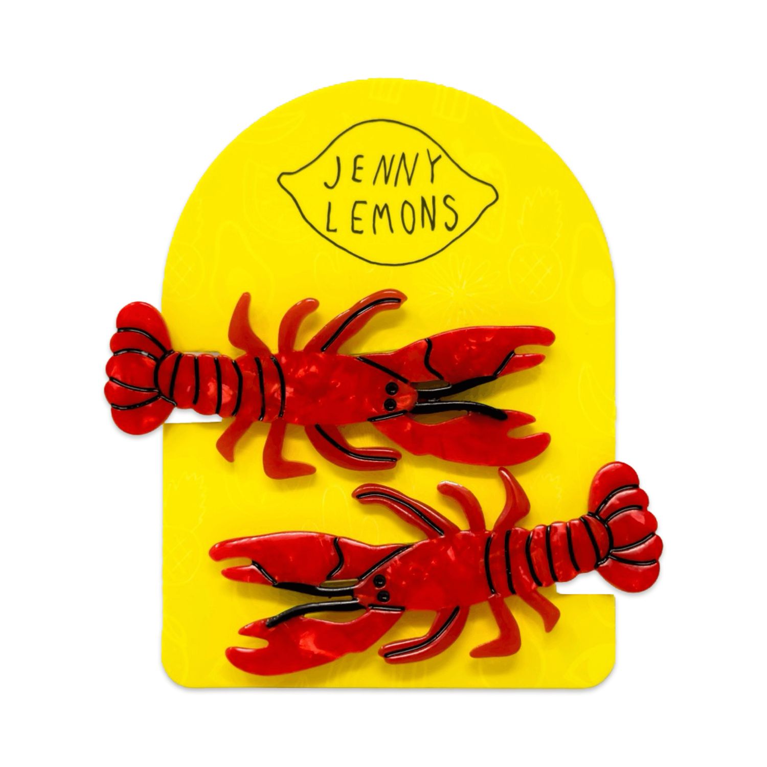 Jenny Lemons Lobster Alligator Hair Clip Set