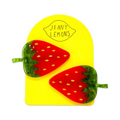 Jenny Lemons Strawberry Alligator Hair Clip Set