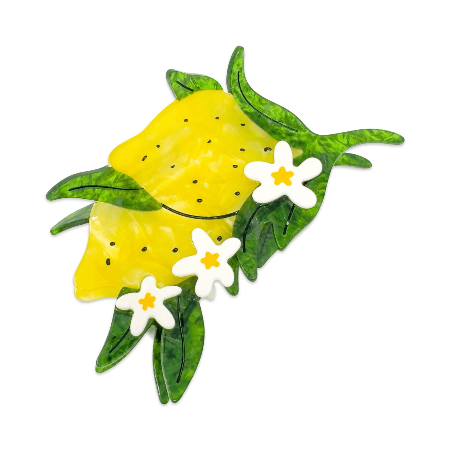 Jenny Lemons XL Lemon &amp; Flowers Hair Claw