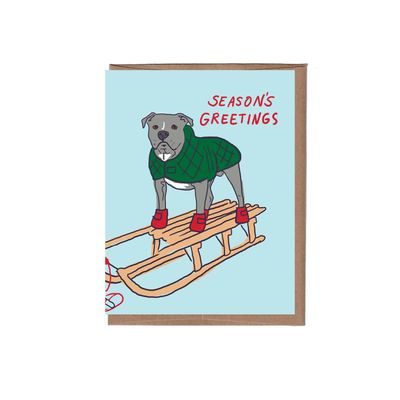 Dog On Sled Holiday