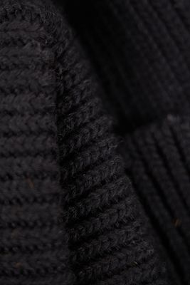 Merino Wool &amp; Recycled P.E.T. Beanie Black