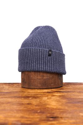 Merino Wool &amp; Recycled Poly Beanie Blue Jean