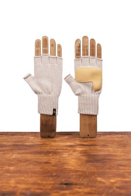 Merino Wool &amp; Recycled Poly Fingerless w/Deer Mushroom