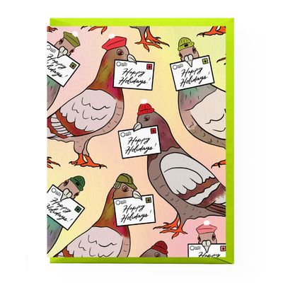 Pigeon Holiday Letters Card