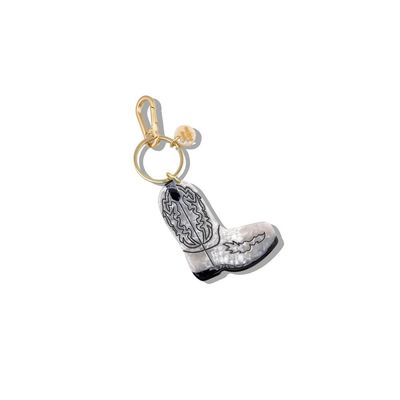 Solar Eclipse Cowboy Boot Silver Bag Charm + Keychain