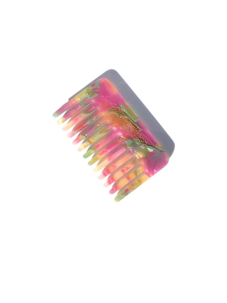 Pocket Size Wide Tooth Hair Comb Wildflowers
