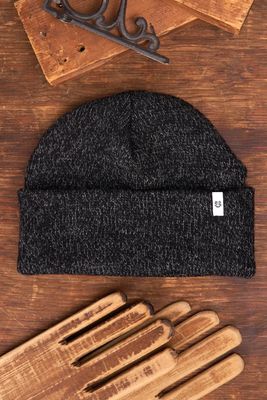 Upcycled Wool Watchcap Black