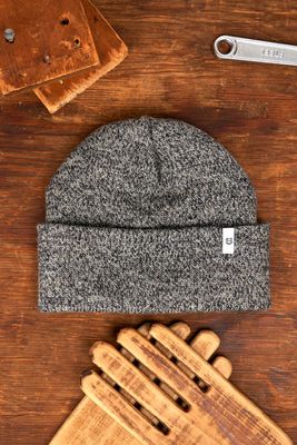 Melange Ragg Wool Beanie Charcoal