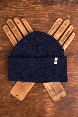 Melange Ragg Wool Beanie Navy