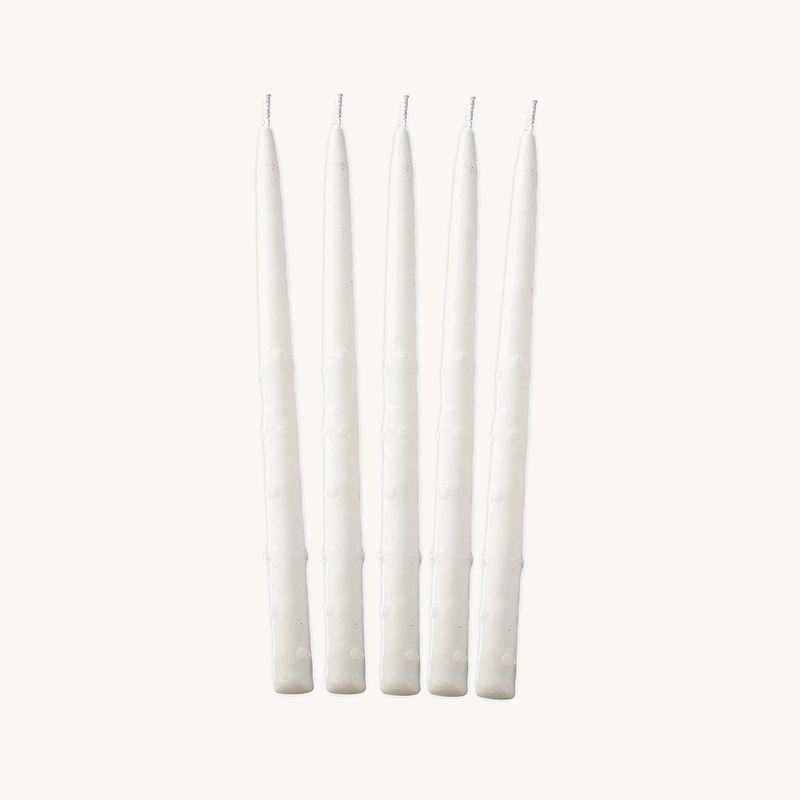 Ner Mitzvah Decorated Chanukah Candles White