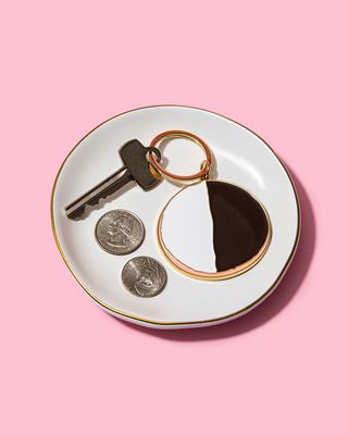 NYC Black and White Cookie Enamel Keychain