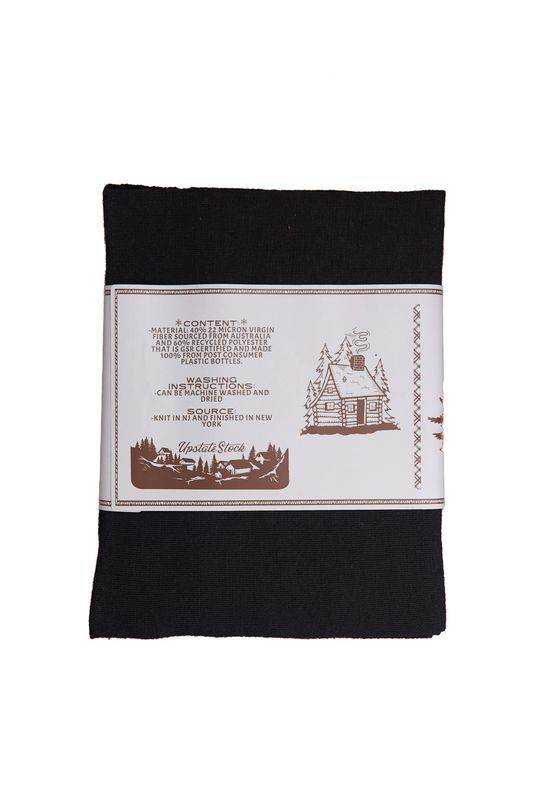 Merino Wool &amp; Recycled Poly Scarf Black
