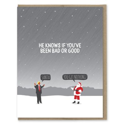 He Knows Funny Anti-Trump Christmas Card