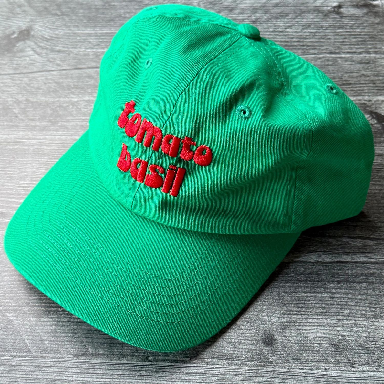 Silver Spider Tomato Basil Green Baseball Cap