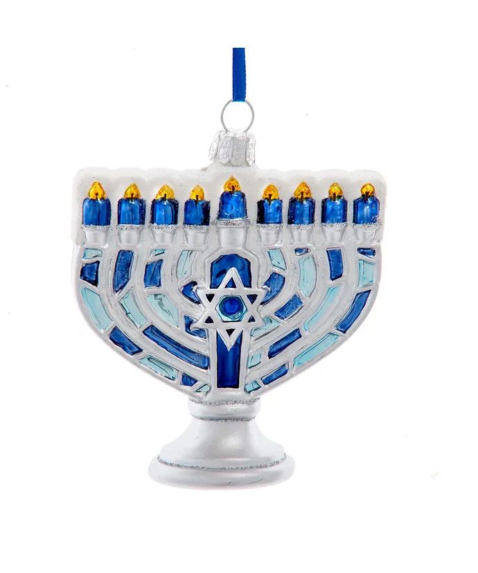 Noble Gems™ Glass Menorah Ornament