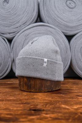  Grey Fleck Easy Fit Super Fine Upcycled Cotton Beanie