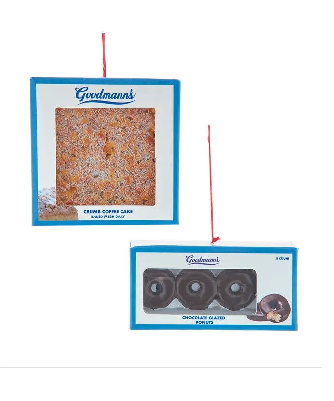 Boxed Crumb Coffee Cake &amp; Donuts Ornaments