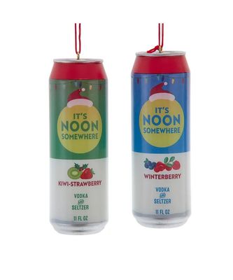 &quot;It&#39;s Noon Somewhere&quot; Can Ornaments, 2 Assorted