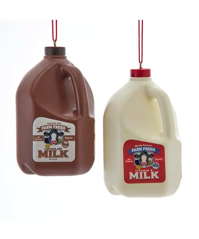 Milk Jug Ornaments, 2 Assorted