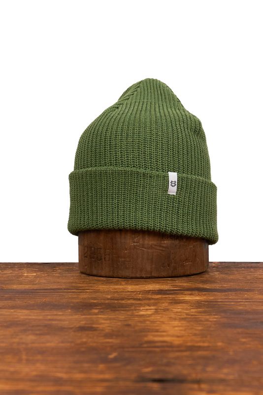 Upcycled Cotton Watch Cap Ulota Moss Green