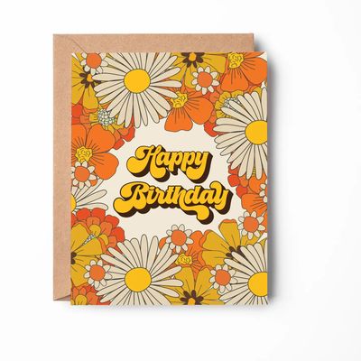 Retro Happy Birthday Card