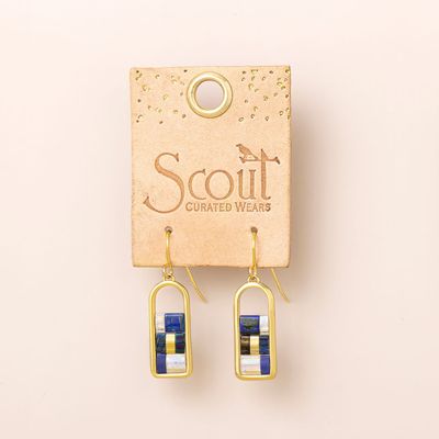 Miyuki Frame Earring Indigo Gold