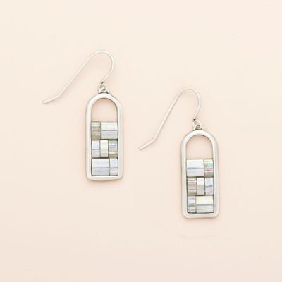 Miyuki Frame Earring Frost Silver